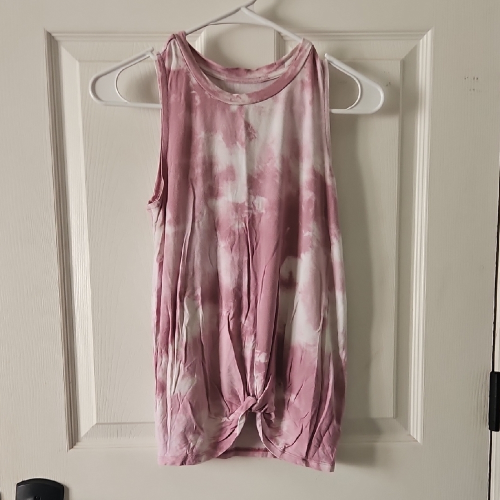 Nomad Pink and White Tie-Dye Tank Top